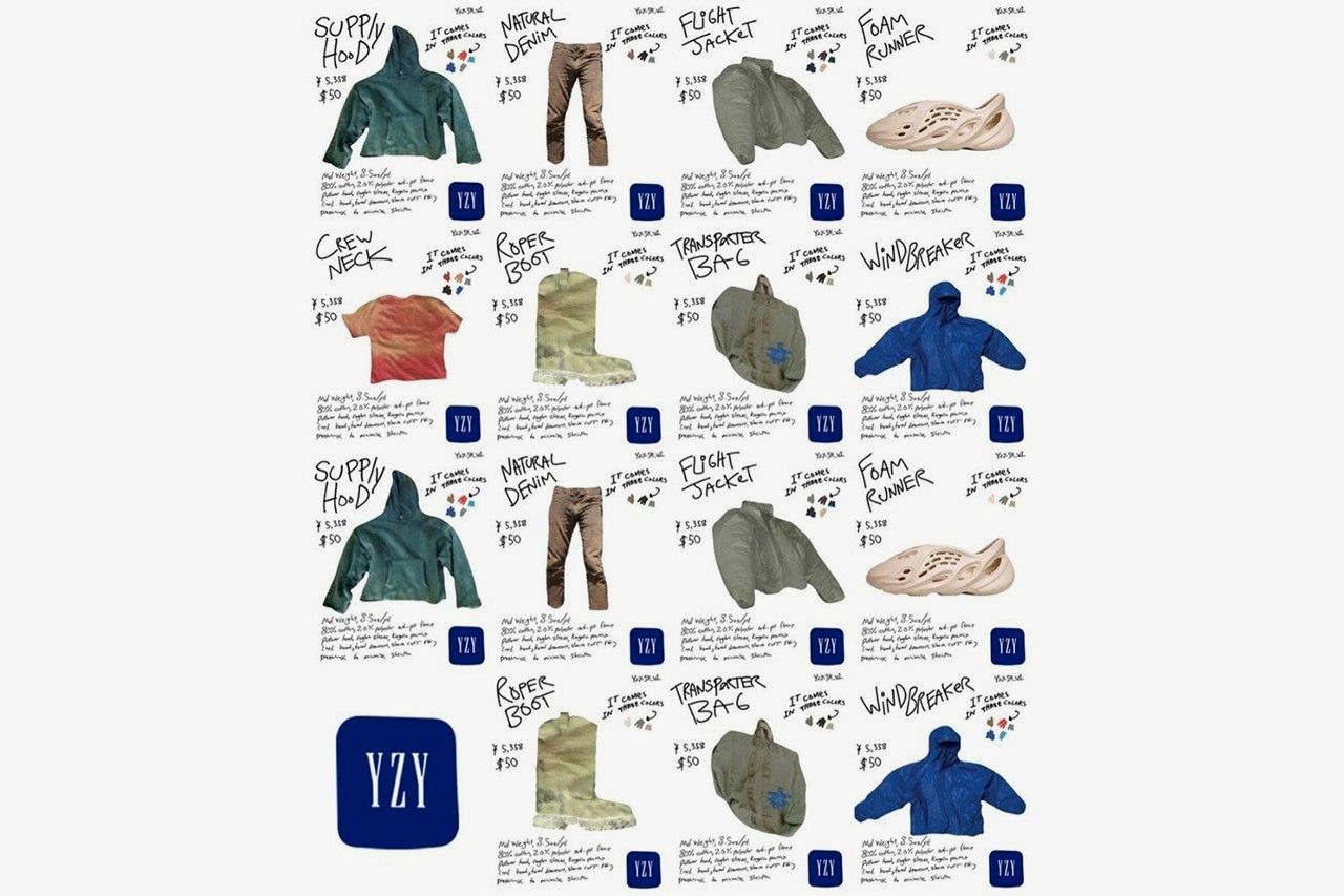 Ye’s tweets became a fan-made Yeezy Gap catalogue. The Round Jacket wasn’t in it. The fan-made catalogue: Supply hoodie, natural denim, flight jacket, Foam Runner, crew neck, roper boot, Transporter bag, windbreaker.