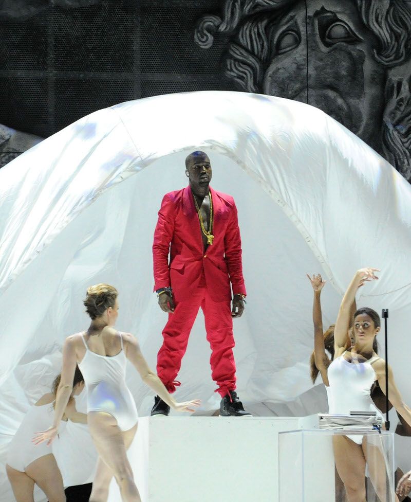 Ye wore the Air Yeezy 2 for almost 16 months before Nike sold a pair. Ye headlining Coachella, 17 Apr 2011, in the black pre-release Air Yeezy 2.