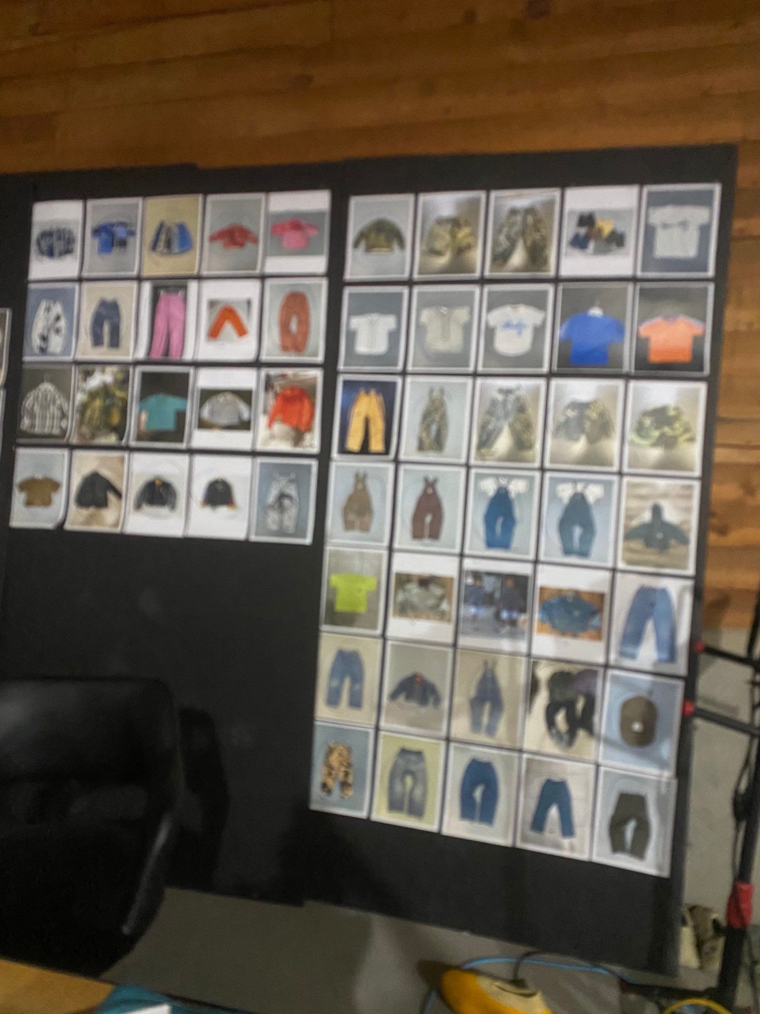 Ye’s tweets became a fan-made Yeezy Gap catalogue. The Round Jacket wasn’t in it. The wall Ye posted as 'YZY GAP KIDS': pinned photos of camo, denim overalls, jerseys and jackets.
