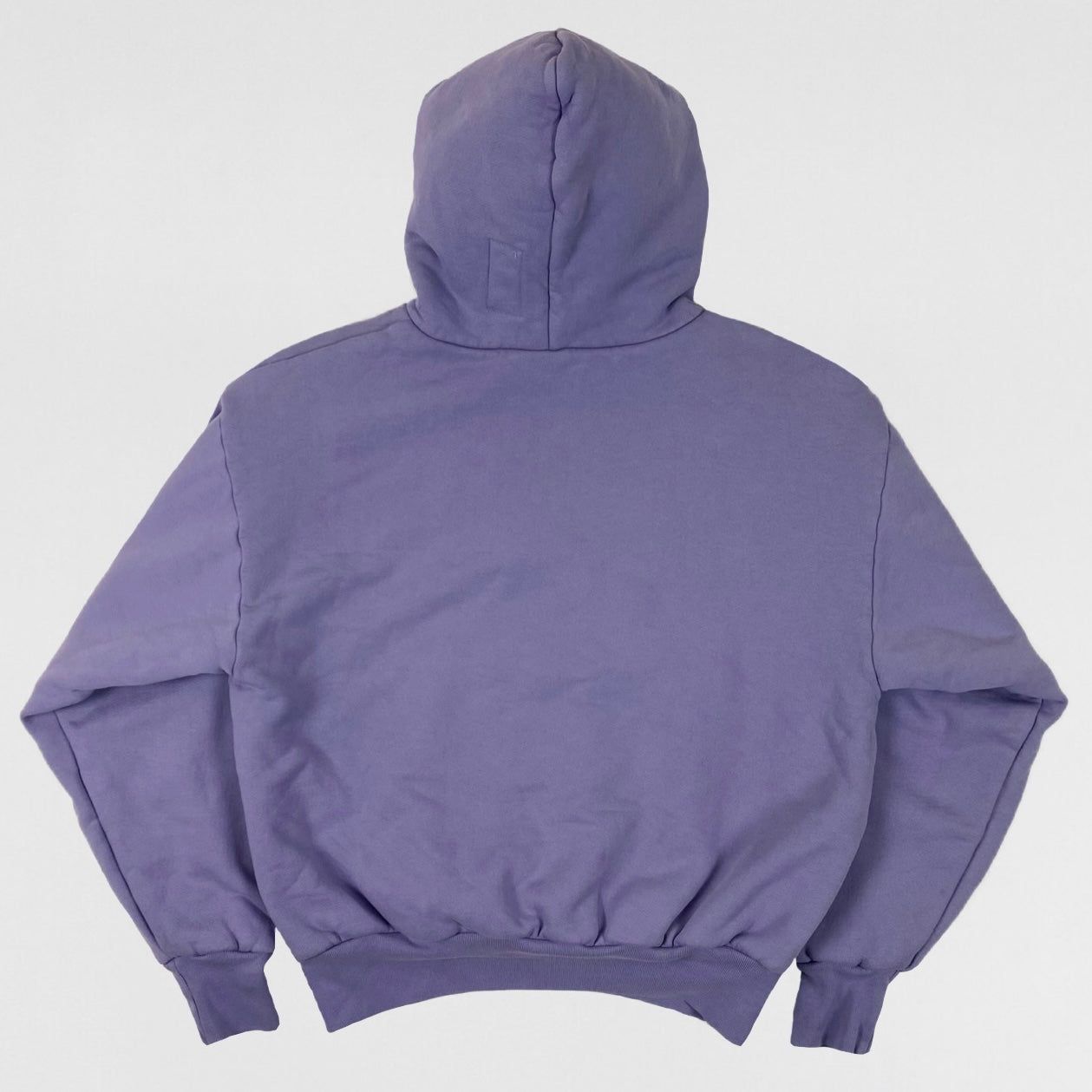 Ye ran for president in 2020, and his campaign hoodie had no slogan. Lavender, back, the tag on the hood.