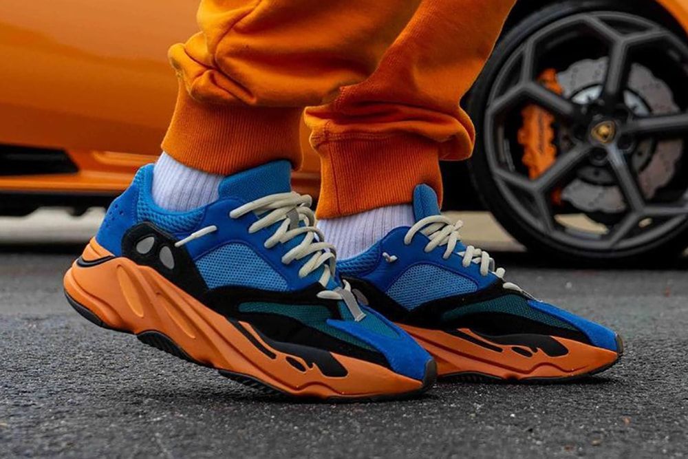 Ye’s Calabasas runner had Complex doubting it was adidas. It was the Wave Runner. 700 Bright Blue GZ0541 on foot, Apr 2021.