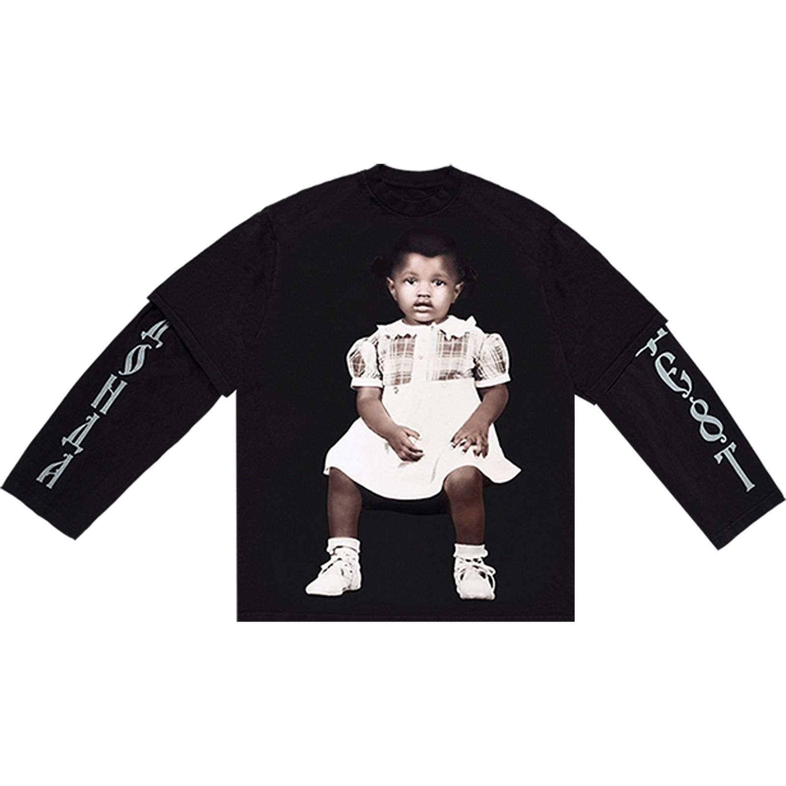 Donda merch Donda Chicago double-sleeve T-shirt, black (2021)