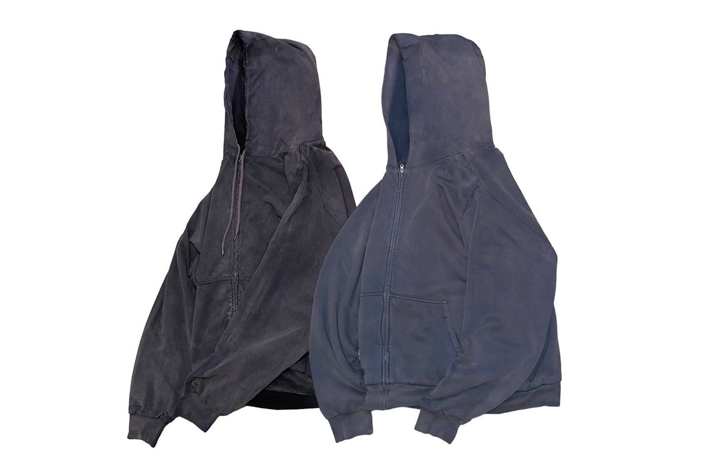 Yeezy Gap never sold a zip-up hoodie. A Harajuku vintage store did. Two washed zip-ups from the November drop.