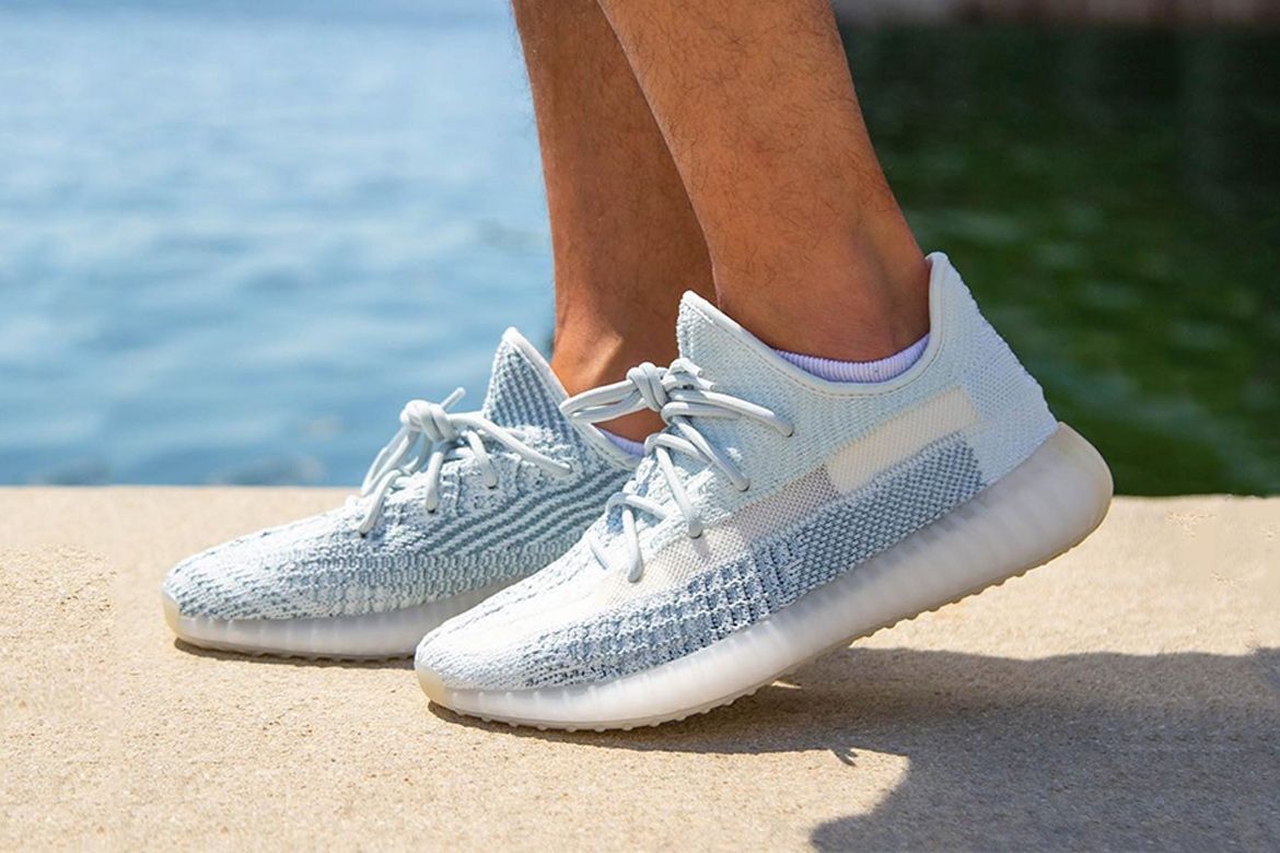 Blue Tint wore SPLY-350 in red. A year later, Static wiped the stripe clear.. Cloud White on foot by the water, Sep 2019.
