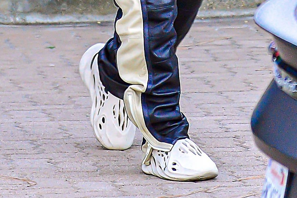 The Foam Runner was named for a mountain in Armenia, and Armenia noticed. Ararat, on Ye's feet, Calabasas, 30 Jun 2020.